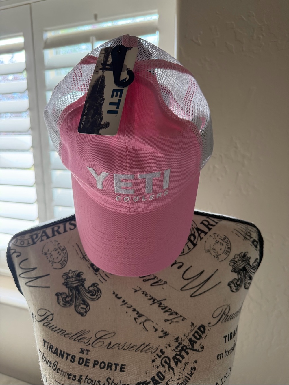 Yeti Pink and White Mesh Logo Cap